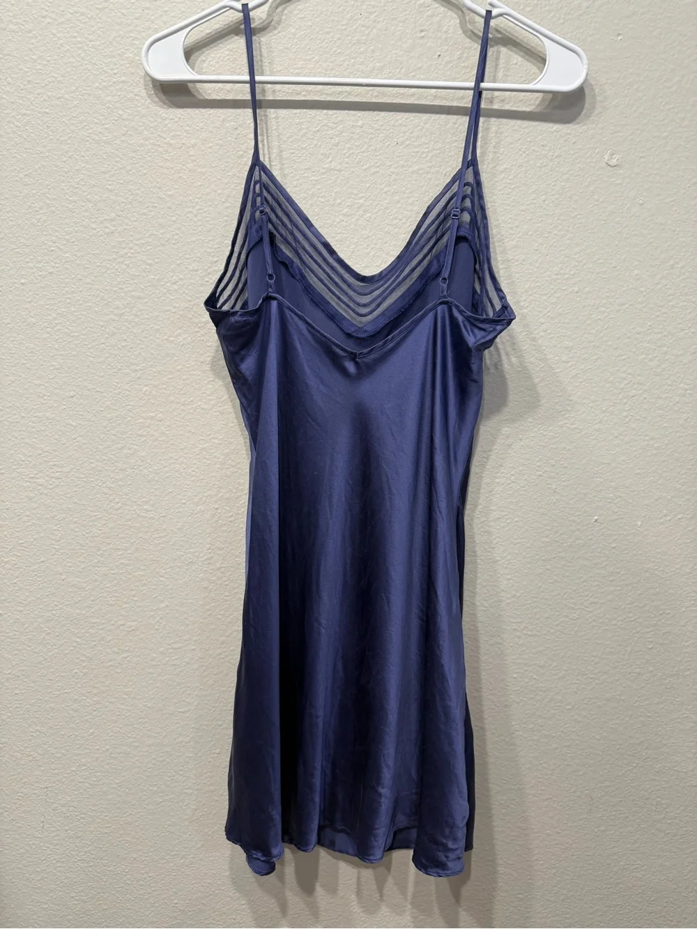 VINTAGE Victoria’s Secret SILK Nightie with Sheer Stripe V-Neck